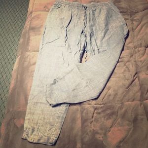 J Crew Linen Denim Joggers